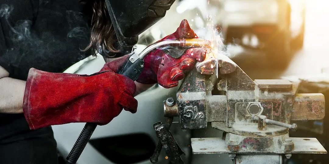 a person welding aluminum