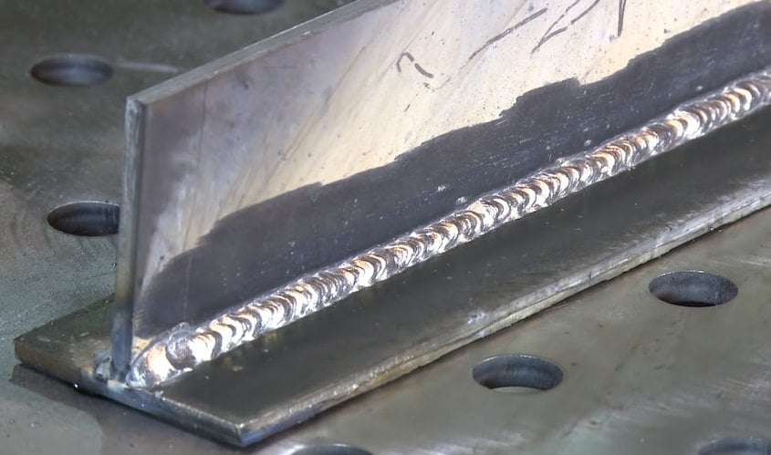 closeup of the weld