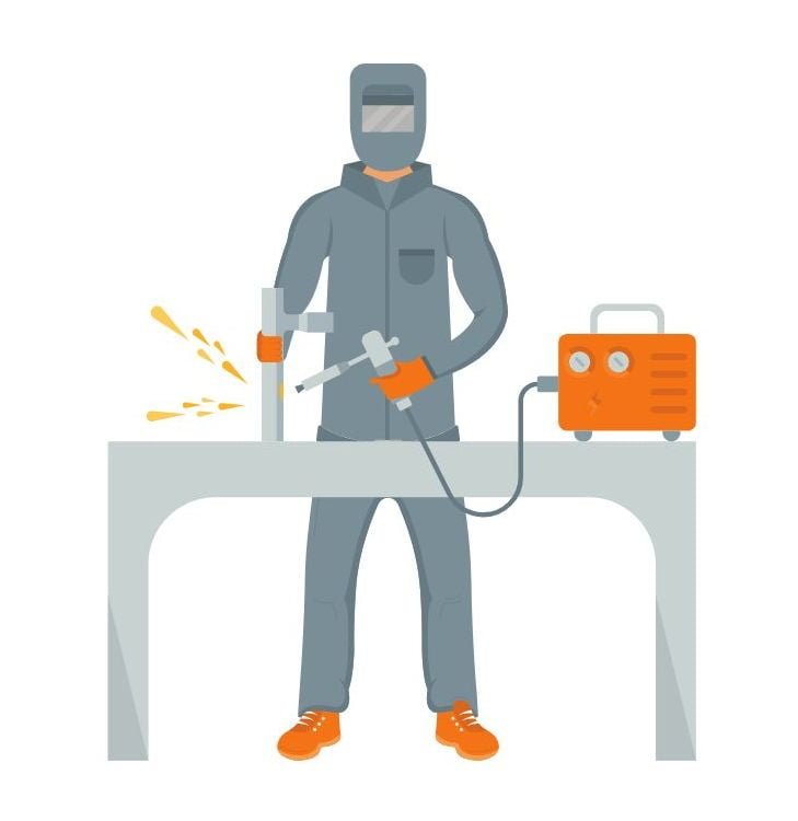 A graphic illustration of the welder