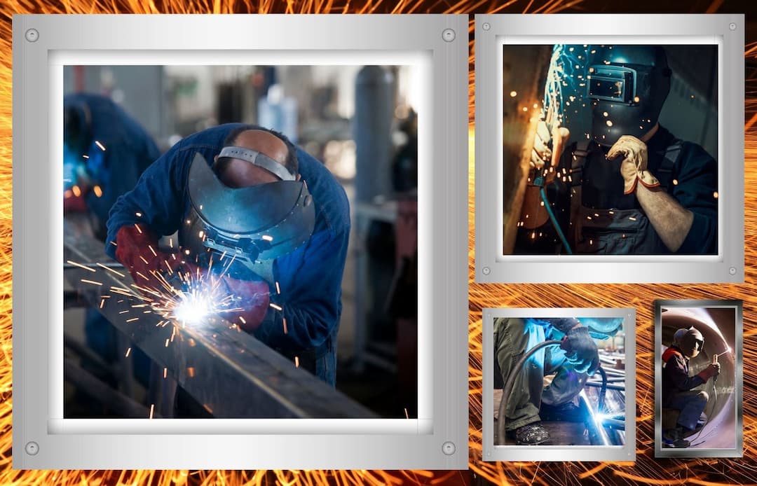 Welding jobs images in metal frames