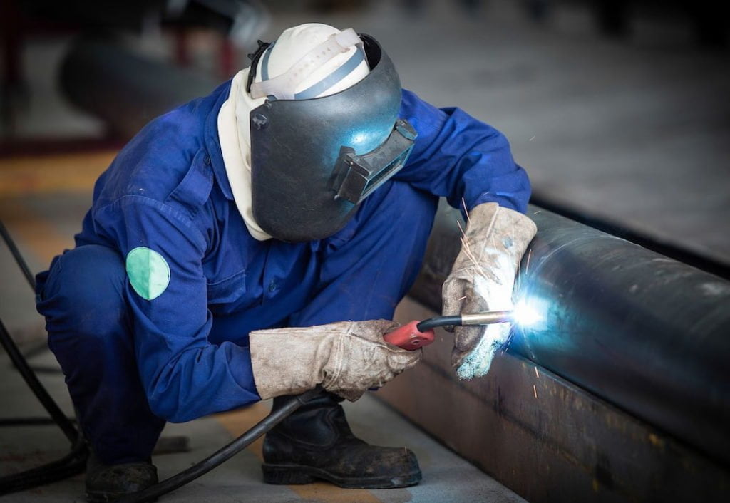 a welder at work