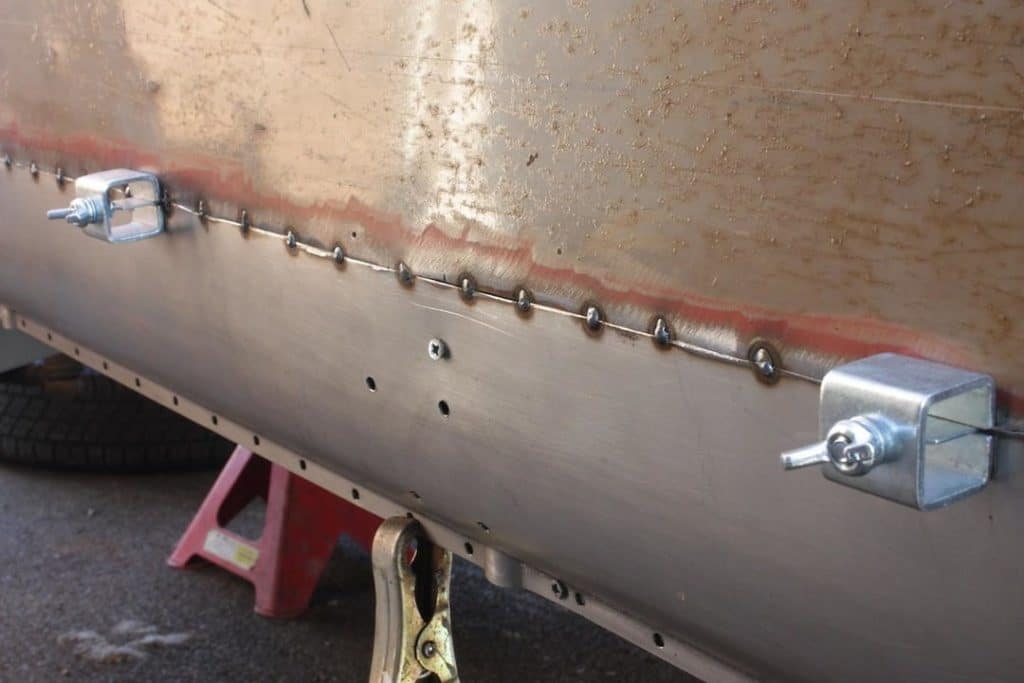 Closeup of tack welding work