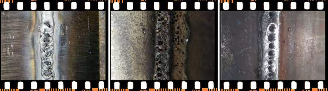 Images of welding porosity examples