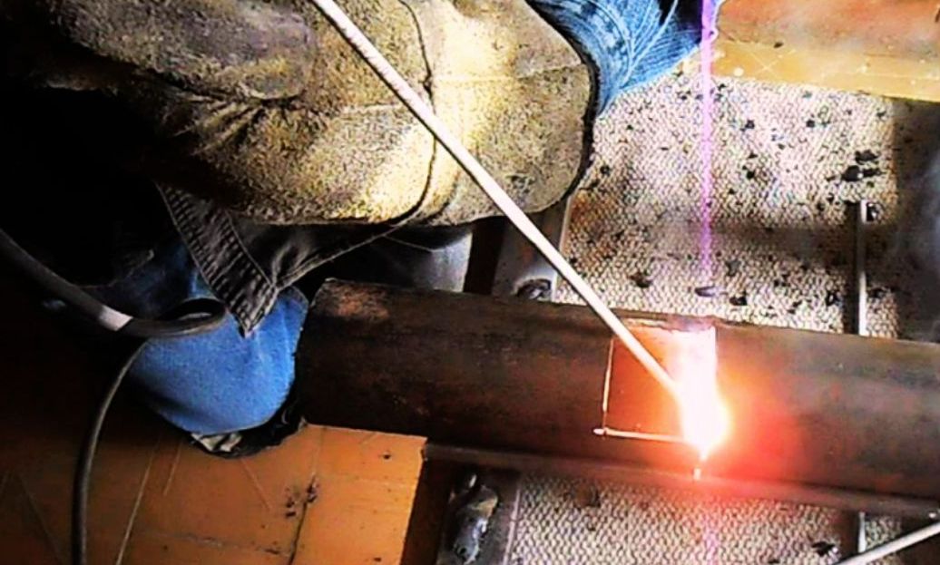 A person welding cast iron 